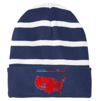 2024 Electoral Map Trump 312 Red 2024 Election Results Map Striped Beanie with Solid Band