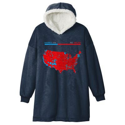 2024 Electoral Map Trump 312 Red 2024 Election Results Map Hooded Wearable Blanket