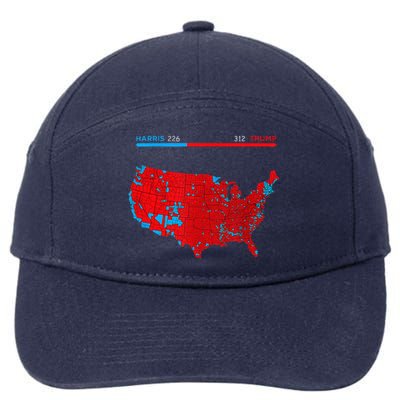 2024 Electoral Map Trump 312 Red 2024 Election Results Map 7-Panel Snapback Hat