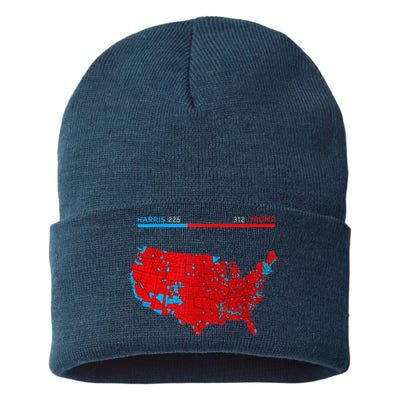 2024 Electoral Map Trump 312 Red 2024 Election Results Map Sustainable Knit Beanie