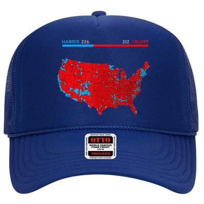 2024 Electoral Map Trump 312 Red 2024 Election Results Map High Crown Mesh Back Trucker Hat