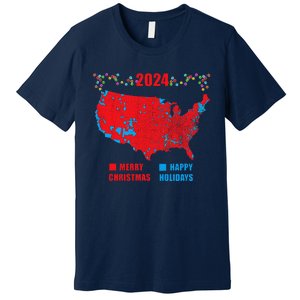 2024 Electoral Map Merry Christmas Trump Landslide Holiday Premium T-Shirt