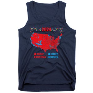 2024 Electoral Map Merry Christmas Trump Landslide Holiday Tank Top