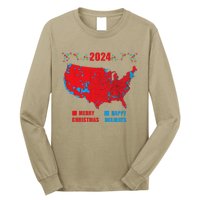 2024 Electoral Map Merry Christmas Trump Landslide Holiday Long Sleeve Shirt