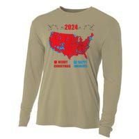 2024 Electoral Map Merry Christmas Trump Landslide Holiday Cooling Performance Long Sleeve Crew