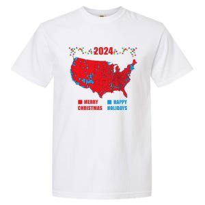 2024 Electoral Map Merry Christmas Trump Landslide Holiday Garment-Dyed Heavyweight T-Shirt