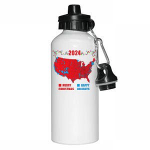 2024 Electoral Map Merry Christmas Trump Landslide Holiday Aluminum Water Bottle