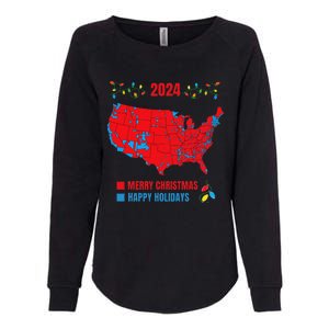 2024 Electoral Map Merry Christmas Trump Landslide Holiday Womens California Wash Sweatshirt