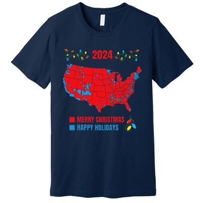 2024 Electoral Map Merry Christmas Trump Landslide Holiday Premium T-Shirt