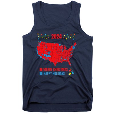 2024 Electoral Map Merry Christmas Trump Landslide Holiday Tank Top