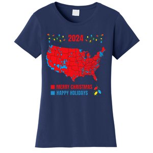 2024 Electoral Map Merry Christmas Trump Landslide Holiday Women's T-Shirt