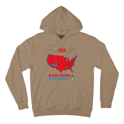 2024 Electoral Map Merry Christmas Trump Landslide Holiday Hoodie