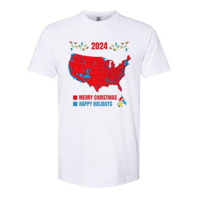 2024 Electoral Map Merry Christmas Trump Landslide Holiday Softstyle CVC T-Shirt