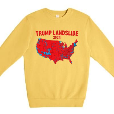 2024 Electoral Map Trump Landslide Red Election Map Gift Premium Crewneck Sweatshirt