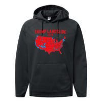 2024 Electoral Map Trump Landslide Red Election Map Gift Performance Fleece Hoodie