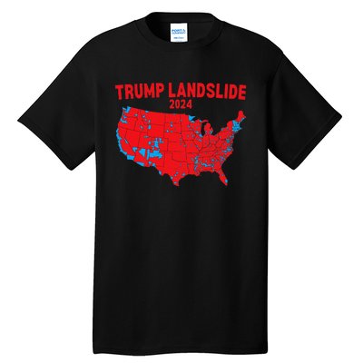 2024 Electoral Map Trump Landslide Red Election Map Gift Tall T-Shirt