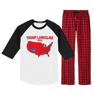 2024 Electoral Map Trump Landslide Red Election Map Gift Raglan Sleeve Pajama Set