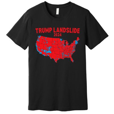 2024 Electoral Map Trump Landslide Red Election Map Gift Premium T-Shirt