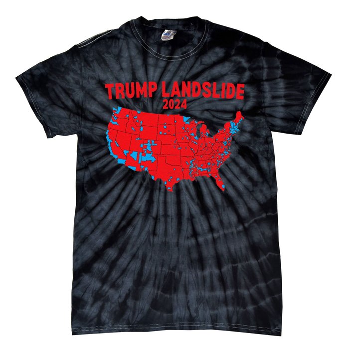 2024 Electoral Map Trump Landslide Red Election Map Gift Tie-Dye T-Shirt