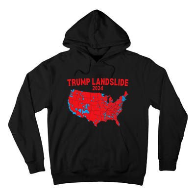 2024 Electoral Map Trump Landslide Red Election Map Gift Tall Hoodie