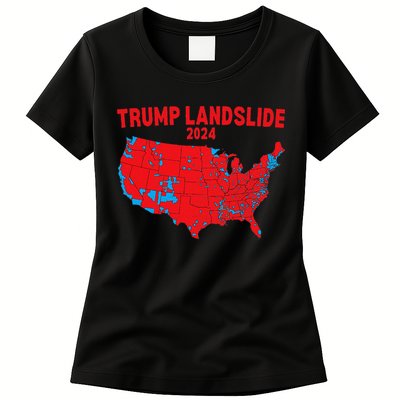 2024 Electoral Map Trump Landslide Red Election Map Gift Womens T-Shirt