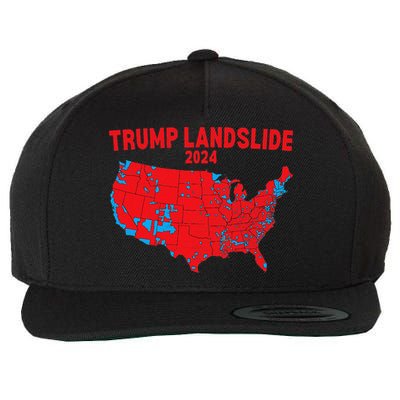 2024 Electoral Map Trump Landslide Red Election Map Gift Wool Snapback Cap