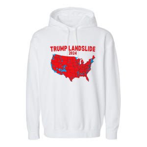 2024 Electoral Map Trump Landslide Red Election Map Gift Garment-Dyed Fleece Hoodie