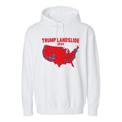 2024 Electoral Map Trump Landslide Red Election Map Gift Garment-Dyed Fleece Hoodie