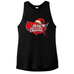 2024 Electoral Map Merry Christmas Trump Landslide Holiday Ladies PosiCharge Tri-Blend Wicking Tank