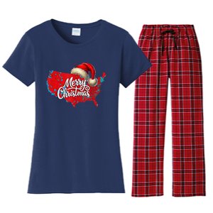 2024 Electoral Map Merry Christmas Trump Landslide Holiday Women's Flannel Pajama Set