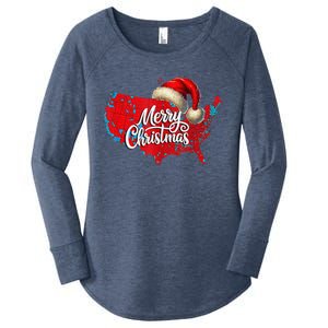 2024 Electoral Map Merry Christmas Trump Landslide Holiday Women's Perfect Tri Tunic Long Sleeve Shirt