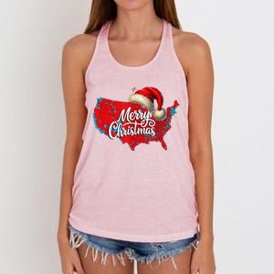 2024 Electoral Map Merry Christmas Trump Landslide Holiday Women's Knotted Racerback Tank