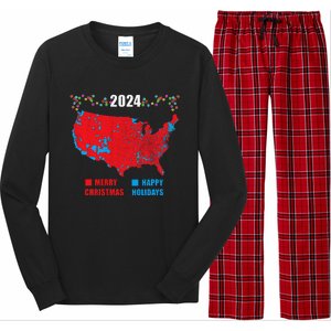 2024 Electoral Map Merry Christmas Trump Landslide Holiday Long Sleeve Pajama Set