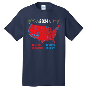 2024 Electoral Map Merry Christmas Trump Landslide Holiday Tall T-Shirt