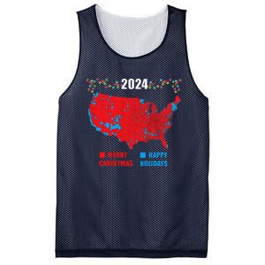 2024 Electoral Map Merry Christmas Trump Landslide Holiday Mesh Reversible Basketball Jersey Tank