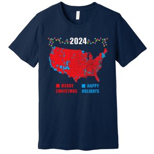 2024 Electoral Map Merry Christmas Trump Landslide Holiday Premium T-Shirt