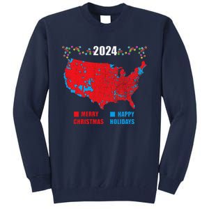 2024 Electoral Map Merry Christmas Trump Landslide Holiday Tall Sweatshirt