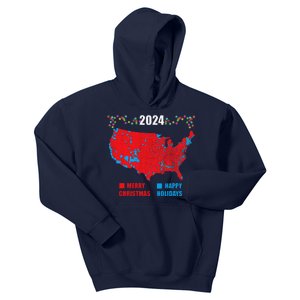 2024 Electoral Map Merry Christmas Trump Landslide Holiday Kids Hoodie