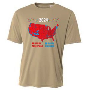 2024 Electoral Map Merry Christmas Trump Landslide Holiday Cooling Performance Crew T-Shirt