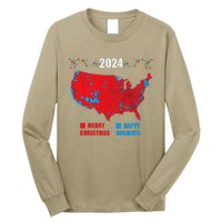 2024 Electoral Map Merry Christmas Trump Landslide Holiday Long Sleeve Shirt