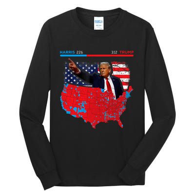 2024 Electoral Map Trump 312 Red 2024 Election Results Map Tall Long Sleeve T-Shirt