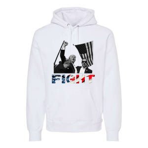 2024 Election Rally Fight Shot United States Patriotic Premium Hoodie