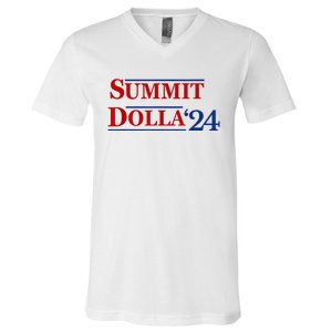 2024 Election Year Name Summit Dolla 2024 V-Neck T-Shirt