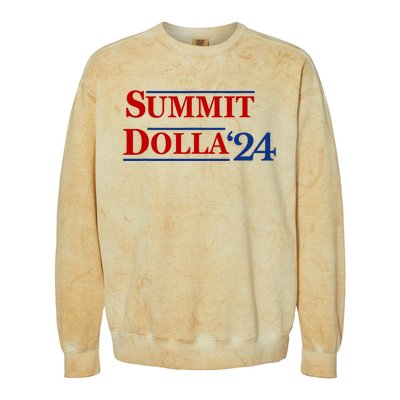 2024 Election Year Funny Name Summit Dolla 24 Colorblast Crewneck Sweatshirt