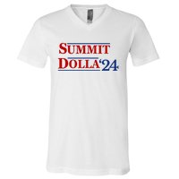 2024 Election Year Funny Name Summit Dolla 24 V-Neck T-Shirt