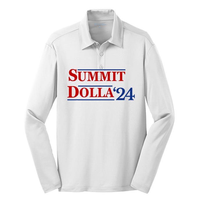 2024 Election Year Funny Name Summit Dolla 24 Silk Touch Performance Long Sleeve Polo