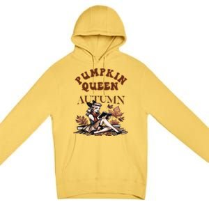 2024 Fall Autumn Cute Pumpkin Queen Retro Pin Up Gift Premium Pullover Hoodie