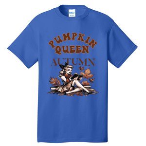 2024 Fall Autumn Cute Pumpkin Queen Retro Pin Up Gift Tall T-Shirt