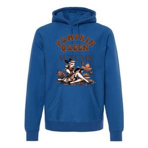 2024 Fall Autumn Cute Pumpkin Queen Retro Pin Up Gift Premium Hoodie