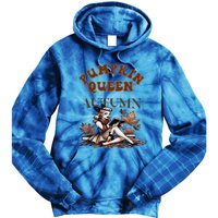 2024 Fall Autumn Cute Pumpkin Queen Retro Pin Up Gift Tie Dye Hoodie